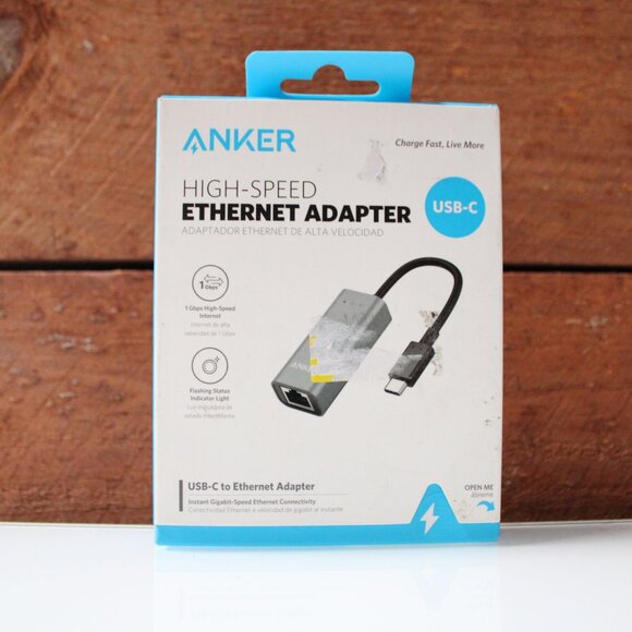 Anker USB-C to Ethernet Adapter High-Speed 1Gbps Gigabit Network Connection NEW - Picture 1 of 4
